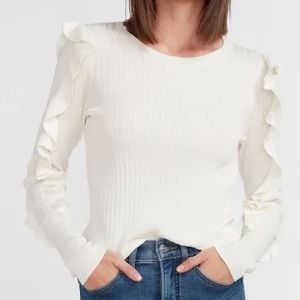 Express ruffle sleeve sweater xl
